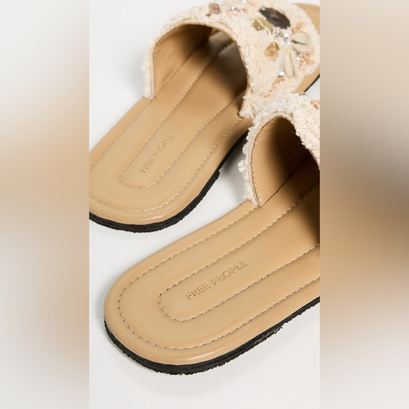 Free People Shell Sandals Shipwreck Surf Slides Boho Cowrie Beaded Size 11 - Picture 8 of 13